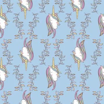 Unicorn Rainbow seamless pattern Stock Illustration