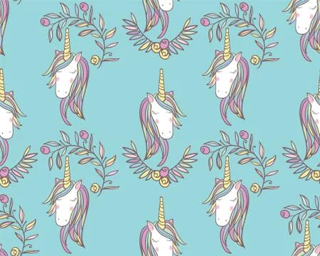 Unicorn Rainbow seamless pattern Illustrazione stock