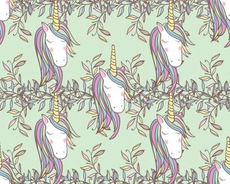 Unicorn Rainbow seamless pattern Illustrazione stock