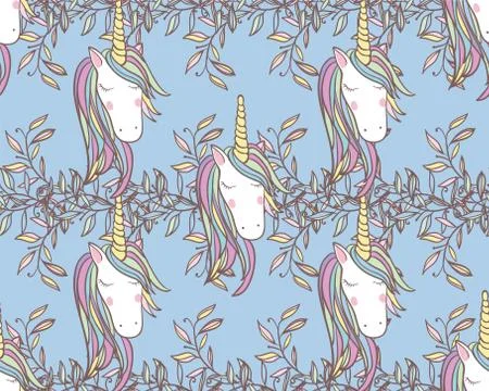 Unicorn Rainbow seamless pattern イラスト素材