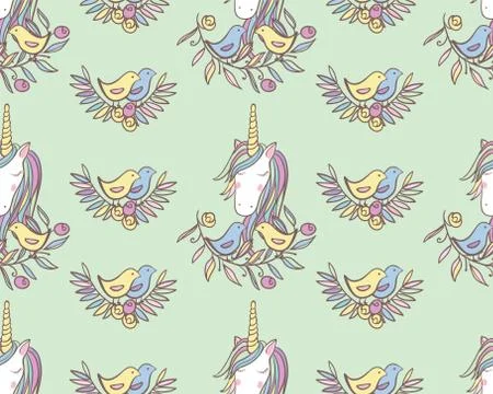 Unicorn Rainbow seamless pattern Illustrazione stock