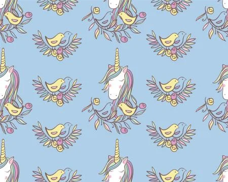 Unicorn Rainbow seamless pattern Illustrazione stock