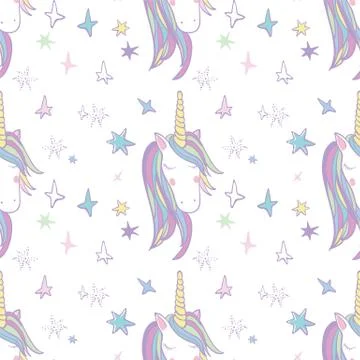 Unicorn Rainbow seamless pattern Illustrazione stock