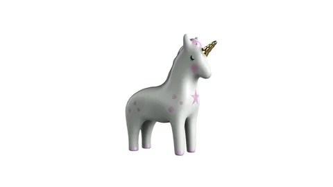 Unicorn rotating 360 degrees on an isolated background Stock-Footage 85300192