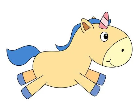 Unicorn in running isolated on a white background Stock Illustration