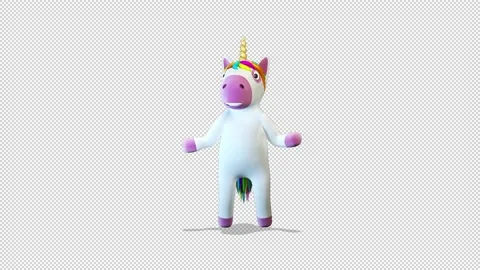 Unicorn say NO Video Loop and Alfa Channel 库存影片 163289583