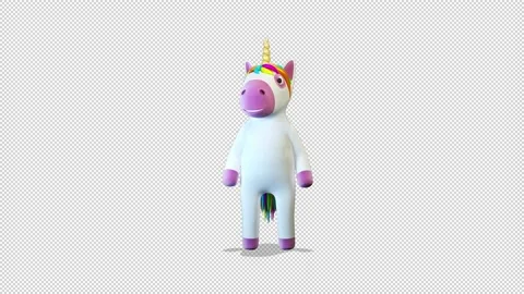 Unicorn say YES Video Loop and Alfa Channel 库存影片 163289593