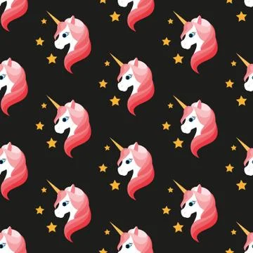Unicorn. Seamless vector illustration Stock Illustration