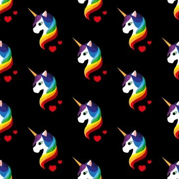 Unicorn. Seamless vector illustration Stock Illustration