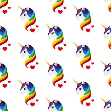 Unicorn. Seamless vector illustration Stock Illustration