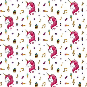 Unicorn. Seamless vector illustration. Stock Illustration