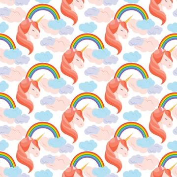 Unicorn. Seamless vector illustration. Stock Illustration