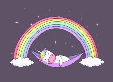 Unicorn sleeping Stock Illustration