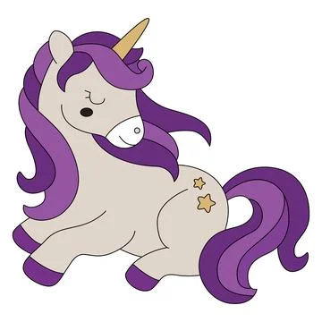 A unicorn sleeping vector illustration Stock Illustration