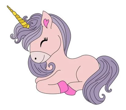 A unicorn is sleeping vector illustration Stock Illustration
