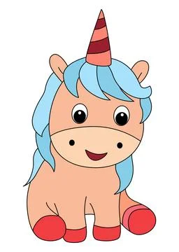 A unicorn is smiling vector illustration Stock Illustration