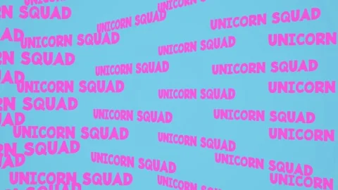Unicorn squad text kinetic typography. Magic dreams and fantasy art concept Stock Footage 130662732