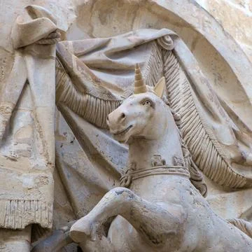 Unicorn Statue in Malta Stock Photos