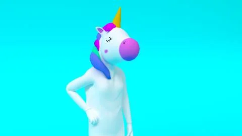 Unicorn talking with someone Stock Illustration