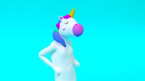 Unicorn talking with someone イラスト素材