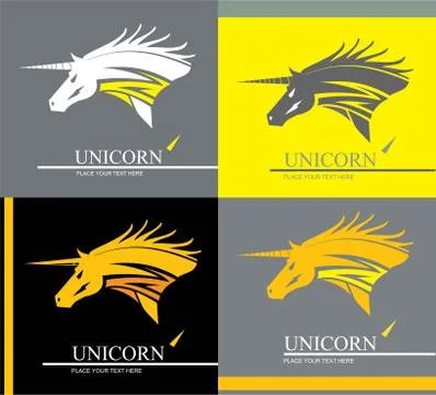 Unicorn, unicorn in various background. Stock Illustration