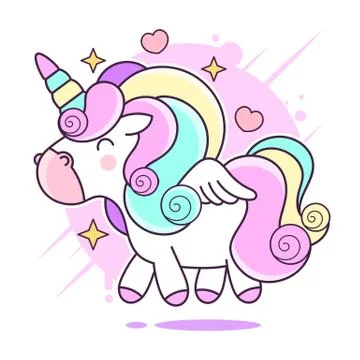Unicorn vector icon isolated on white. Head portrait horse sticker, patch bad Illustrazione stock