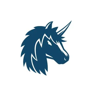 Unicorn vector logo on white Stock Illustration