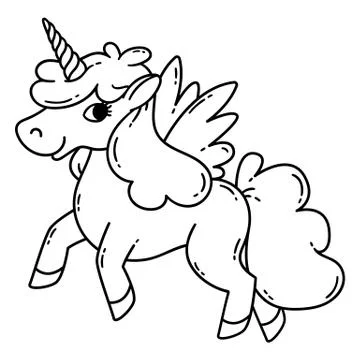 Unicorn with wings. Stock Illustration