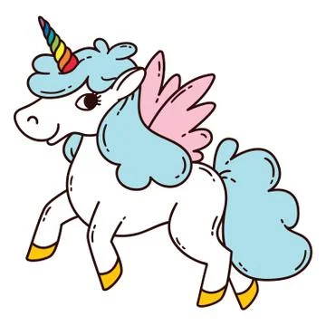 Unicorn with wings. Stock Illustration