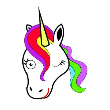 Unicorn winking Stock Illustration