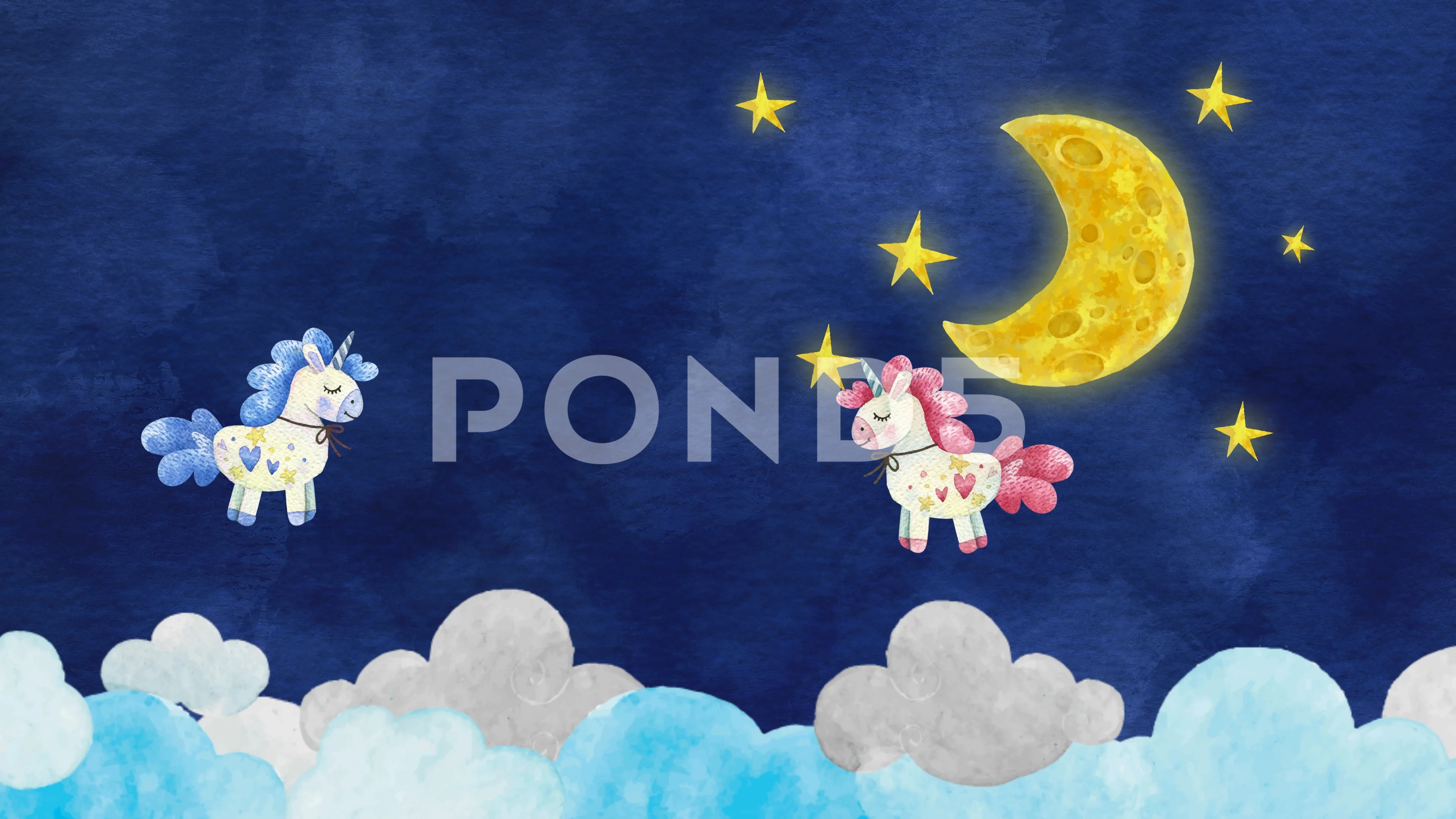 Unicorn art, clouds, joy, setup, mermaids, sky, flying, copy space