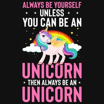 Unicorns typography graphics tshirt design  Stock Illustration