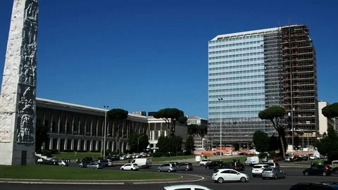 Unicredit Palace in recladding Stock Footage 76618690