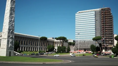 Unicredit Palace in recladding Stock Footage 76619731