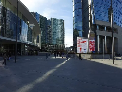 Unicredit tower. Gae Aulenti square. Milan. Italy Stock Footage 80983341