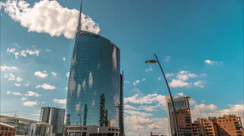 Unicredit Tower It is the second tallest building in Italy. Video stock 54664642