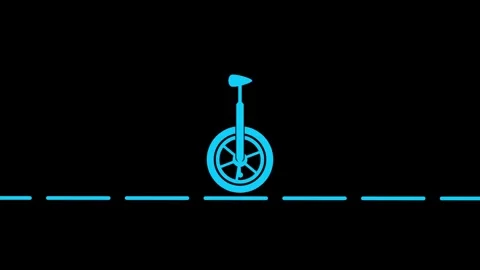 Unicycle animation on background. Entertaining circus concept. Stockbeeldmateriaal 336549070