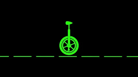 Unicycle animation on background. Entertaining circus concept. Видео 336549080