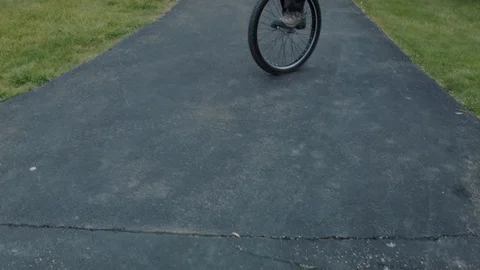 Unicycle Balancing Stock Footage 90054627