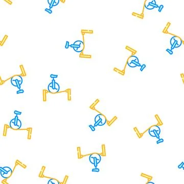 Unicycle on cord vector seamless pattern Illustration