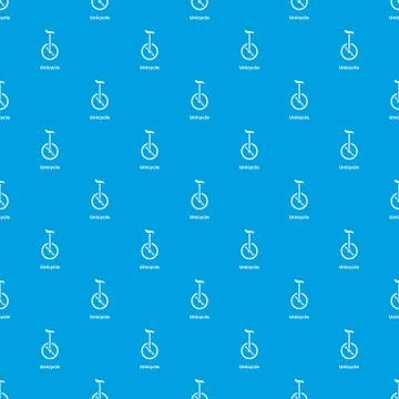 Unicycle pattern vector seamless blue Stock Illustration