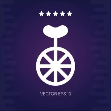 Unicycle vector icon Stock Illustration