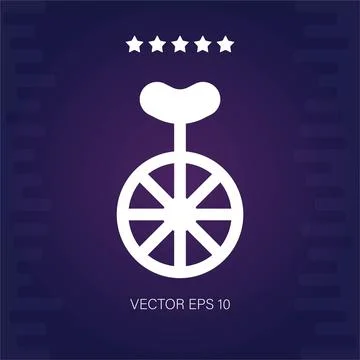 Unicycle vector icon Stock Illustration