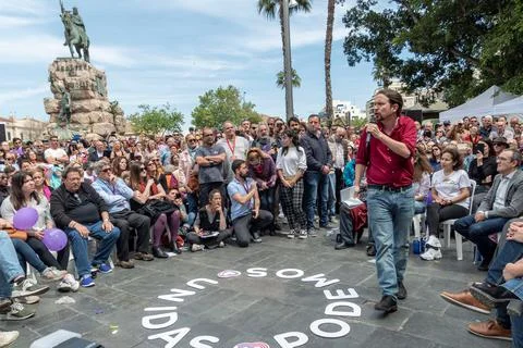 Unidas Podemos rally in Majorca, Palma De Mallorca, Spain - 15 Apr 2019 Stock Photos