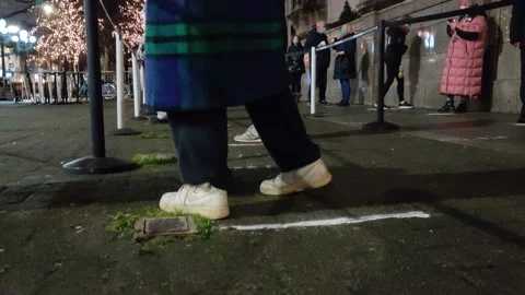 UNIDENTIFIABLE PEOPLE QUEUE FOR COVID-19 TESTING AT SAME DAY SITE LONDON UK 4K Stock Footage 145420186