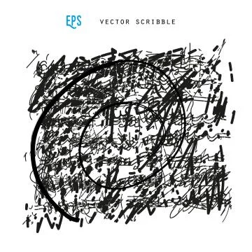 Unidentified abstract handwriting scribble Ilustração Stock
