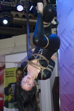 Unidentified female pole dancer performs at the Erotic Show Festival in Moscow,  Stock Photos