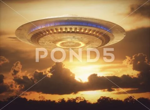 Unidentified Flying Object Clipping Path Stock Illustration