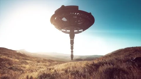 Unidentified flying object at the Earth Stock Illustration