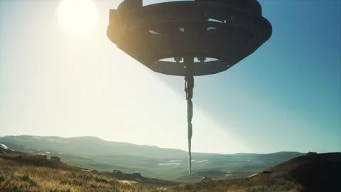 Unidentified flying object at the Earth Stock Illustration